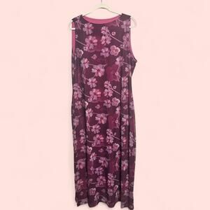 Shiny by Nature pink floral mesh maxi dress